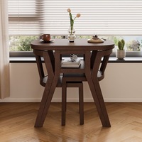 Table à thé en bois massif, trois pièces, petite table à thé pour balcon d'appartement, table à thé moderne et simple, petite table ronde pour la maison