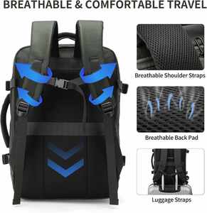 Sac à dos pour ordinateur portable imperméable, sac à dos d'affaires avec port USB, logo personnalisé pour les voyages quotidiens et le bureau - Product Image 6