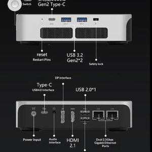 Oferta Especial: Nuevo Mini PC de Escritorio Mech Revolutions IMini Pro830 (R7-8745H 32GB 1TB SSD) con Soporte de Montaje en Pared, Color Gris Plateado - Product Image 5