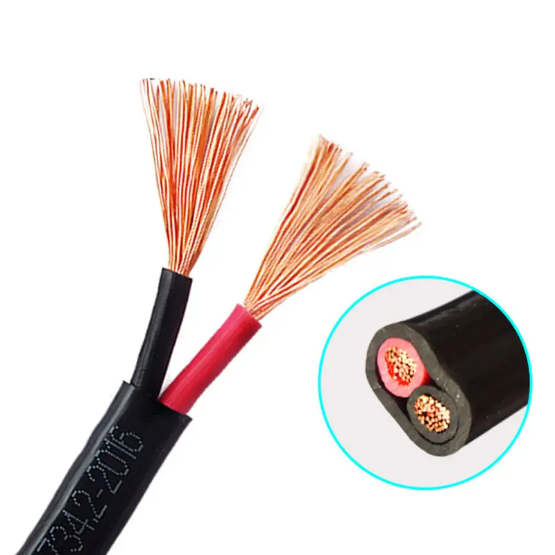 Double Core 0.5mm 0.75mm 1mm 2.5mm House Plug Wiring Hot Popular Electric Power Cable Flat Copper Core PVC Material