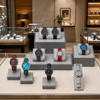 Prix usine vert émeraude PU présentoir pour bijoux montres de luxe pour vitrine de comptoir présentoir de magasin présentoir vert