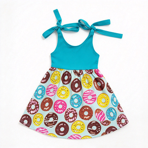 Vestido de Niña con Estampado de Seda de Leche, Vestido de Verano con Volantes para Niñas, OEM ODM, Vestido Informal Personalizado para Niñas Pequeñas - Product Image 5