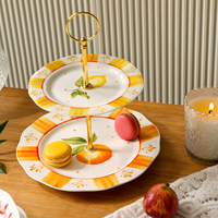 Franse landelijke Chinese fabrikanten op maat gemaakte fruitdesign voedsel schaal keramische plaat porseleinen servies voor huis en keuken