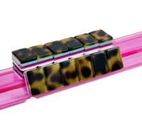 Set Mahjong Amerika Hijau Hutan Mewah Kustom 4 Lapis Akrilik dengan Alas Motif Cangkang Kura-kura, Joker Teratai Warna-warni Elegan, Termasuk Tas