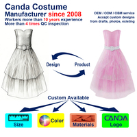 Costume de scène rose pastel pour enfants, fabricant original, approuvé CPC UKCA, corsage scintillant, robe de princesse en tulle superposé
