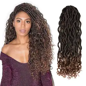 the lowest price good quality crochet braids curly faux locs synthetic crochet braid easily install by individual braids