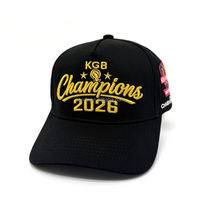 Gorra de Béisbol Bordada Personalizada para Hombre y Mujer, Gorra Deportiva de Algodón Negra con Bordado de Letras de Campeones y Logotipo de Parche Personalizado