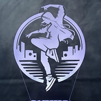 Lampe de table Street Dance, Street Culture, USB LED 3D, veilleuse, cadeau original, lampe décorative intelligente d'intérieur, lampe en acrylique gravée