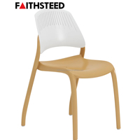 Chaise de bistrot moderne en PP, dossier ergonomique en forme d'aile, chaise de salle à manger en plastique empilable, pour restaurant, hôtel, restauration