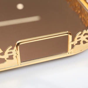 Plateau à fruits en métal poli à <span class=keywords><strong>motif</strong></span> <span class=keywords><strong>corail</strong></span>, design classique, pour salon, table basse, véranda, plateau de rangement - Product Image 4