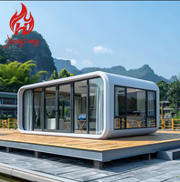 Maison en conteneur d'acier modulaire moderne, capsule spatiale portable, villa, cabine inspirée de l'Apple Pod, entrepôt extérieur commercial