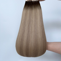 Bande de cheveux humains vierges Remy sans couture Ins Balayage couleur blonde foncée Super Double dessiné cheveux au fond complet