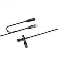 Microphone Lavalier Filaire Léger USB-C à Clip avec Prise Jack Femelle 3,5 mm et Câble de 2 m pour Téléphone, PC, Ordinateur Portable et Appareil Photo Reflex Numérique