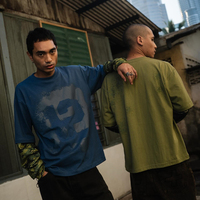 Nouveauté Huili : T-shirts graphiques streetwear à impression sérigraphique, t-shirts basiques à col rond pour hommes, à manches longues, double couche, personnalisables