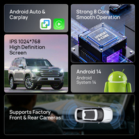 Écran Tesla Android 15 de 12,1'' pour Land Cruiser Lc100 Lexus Lx470 2006-2011 Autoradio Multimédia Carplay BT WIFI 4G FM USB GPS