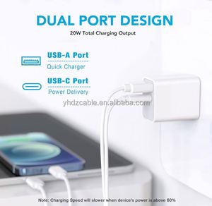 หัวชาร์จเร็วแบบหลายพอร์ต 20W USB C PD+QC 3.0 สำหรับ iPhone Samsung Android  ขายดี ใช้ได้กับมือถือทุกยี่ห้อ เหมาะสำหรับการเดินทาง - Product Image 5