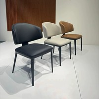 Fauteuil d'appoint moderne de haute qualité, avec revêtement en cuir amovible et structure métallique, pour la maison, l'hôtel, la villa, la salle à manger, l'entrepôt, les meubles