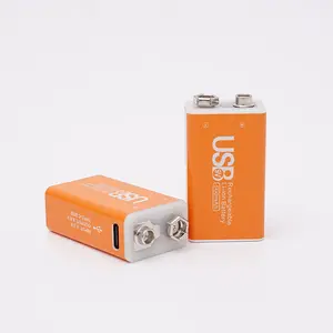 Baterai aa aaa pengganti kualitas tinggi 1850AWH baterai Li ion isi ulang 9V 500mAh baterai Lithium tipe-c USB