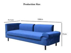 3 सीटर आधुनिक लिविंग रूम ब्लू मखमल सोफे की तुलना करें - Product Image 6