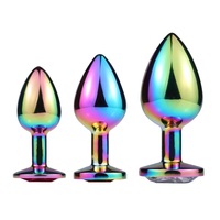 Kit d'entraînement pour plug anal, 3 pièces, plugs anaux en métal ornés de bijoux, jouets sexuels, plug anal en métal pour femmes, hommes, adultes, gays