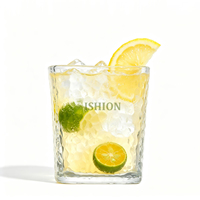 Bouteille de parfum en verre martelé nordique, verre texturé transparent, pour whisky, décoration de table, bar, fête, 220 ml, boîte cadeau avec logo personnalisé
