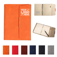 Carnets de notes promotionnels personnalisés, agenda en cuir PU A5 à trois volets, planificateur à feuilles mobiles, reliure spirale, carnet de réunion d'affaires