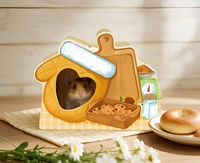 Maisonnette en bois pour hamster, labyrinthe amusant avec toboggan, cabane à double étage pour gerbilles nains, souris, rats et petits animaux