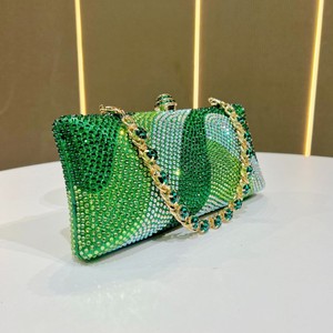 กระเป๋าคลัทช์โพลีเอสเตอร์หรูหราสำหรับผู้หญิง ประดับด้วยหัวเข็มขัดเพชรเทียม เหมาะสำหรับงานแต่งงาน เพื่อนเจ้าสาว งานเลี้ยงตอนเย็น สายสะพายโซ่ Tanjing - Product Image 2