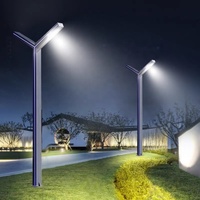 Éclairage paysager en forme de Y décoration parc communauté zone piétonne colonne lumière antirouille bleu rayure cour lumière