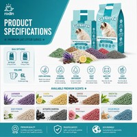Litière pour chat en tofu 100 % biodégradable en gros, fibres végétales de haute qualité, parfum pêche, lavande, thé vert
