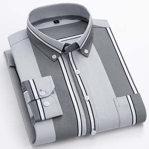 <span class=keywords><strong>Camicia</strong></span> da <span class=keywords><strong>uomo</strong></span> a maniche lunghe 2025 nuova <span class=keywords><strong>camicia</strong></span> Business Casual senza ferro multicolore a righe - Product Image 6