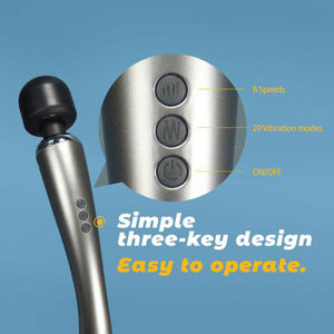 Üç silikon uyarıcı eki ile akülü Ultra değnek masaj, 20 güçlü titreşim desenleri lüks vibratör kitleri seks - Product Image 5