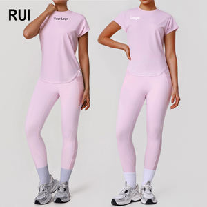 RUIQUWIN OEM Ensemble 2 pièces pour femme, soutien-gorge de yoga taille haute grande taille et leggings longueur cheville, taille élastique sans couture, pour la gym et l'entraînement - Product Image 1