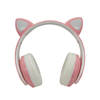 Casque sans fil pliable à oreilles de chat, prix d'usine, bandeau réglable, coussinets doux pour le divertissement quotidien