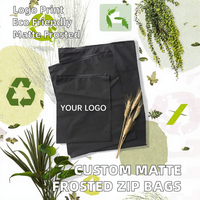 Sacs Ziplock en PVC/PE Noir Mat/Givré Biodégradable et Recyclable pour Vêtements, Chaussures et Chaussettes – Emballage Personnalisé en Gros