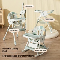 Chaise haute multifonctionnelle pour bébé, siège pliable pour enfants, table à manger, chaise à bascule portable réglable en hauteur pour nourrissons QN-618 6