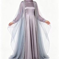 YLI046 Robe Abaya Modeste pour Femme, Style Dubaï, Hiver, Florale, Faite à la Main, Respirante, Extensible dans les Quatre Sens, Antistatique, en Polyester