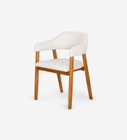 Chaises de salle à manger en bois de luxe modernes nordiques avec accoudoirs rembourrés en tissu pour maison appartement ou hôtels meubles de salle à manger