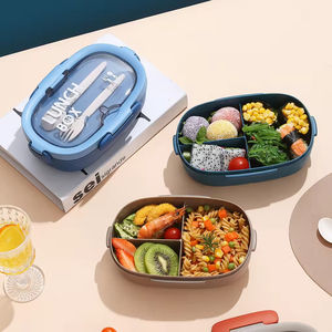 Students 3 Compartment Leakproof Heatable Bpa Free Microwave School Kids Lunch <b>Box</b> Food Container Environment-Friendly - Product Image 1