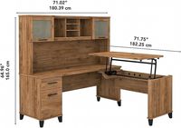 Bureau d'ordinateur de type L réglable avec étagère grand bureau avec hauteur confortable pour une utilisation au bureau à domicile
