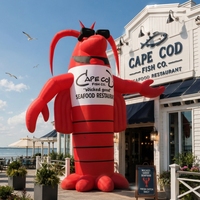 Homard Gonflable Géant d'Extérieur pour Publicité, Mascotte Publicitaire, 1 MOQ, Durable, Étanche, Résistant au Vent, 10-12 pieds, Alimenté Électriquement, Marque