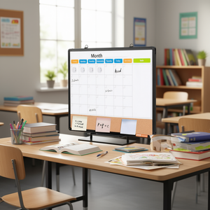 Pizarra de calendario mensual Vevor, tablero de corcho magnético con marco de aluminio de 24x18 pulgadas para uso en oficina y escuela - Product Image 2