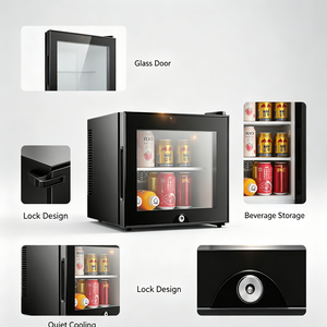 Mini Frigo Termoelettrico Silenzioso da 20L con Porta in Vetro, Luce LED e Display Compatto, Piccolo Refrigeratore per Hotel, Casa e Raffreddamento Bevande - Product Image 4