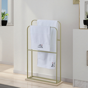 Portasciugamani in acciaio inox placcato oro Hotel-portasciugamani a 2 livelli altezza fissa con binari alti e bassi, <span class=keywords><strong>porta</strong></span> bagno - Product Image 5