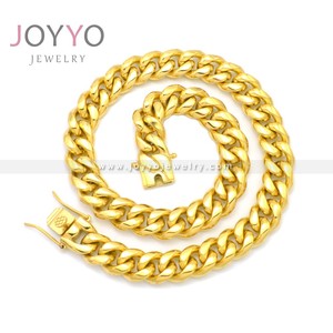 Nombre personalizado placa de oro de acero inoxidable collar de joyería Punk para hombres <span class=keywords><strong>cadena</strong></span> de eslabones de alta calidad estilo de moda para aniversarios - Product Image 2