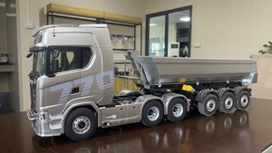 Nuevo Kabolite K770S-102 1:14 Camión Volquete Semirremolque de Aleación de Tres Ejes con Elevación Eléctrica para Transporte de Ingeniería, Remolque para K770S - Product Image 3