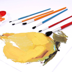 Set di 6 <span class=keywords><strong>Pennelli</strong></span> Foska <span class=keywords><strong>per</strong></span> <span class=keywords><strong>Pittura</strong></span> a Olio e Acquerello con Manico in Legno e Setole in Lana, Confezionati in Blister - Product Image 5