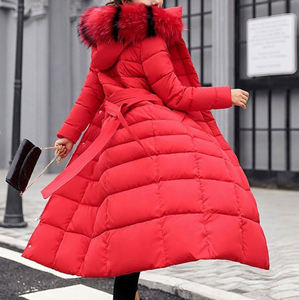 ロングウィンターコートレディースパーカースリムカジュアルフード付きファーカラーウォームジャケットアウターストリートウェアChaquetaMujer Veste Femme - Product Image 2