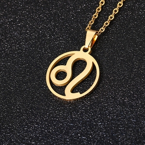 Collar con Colgante <span class=keywords><strong>de</strong></span> Signo Zodiacal <span class=keywords><strong>de</strong></span> Acero Inoxidable 316L Chapado en Oro <span class=keywords><strong>de</strong></span> 18K Simple y Resistente al Deslustre para Mujer - Product Image 3