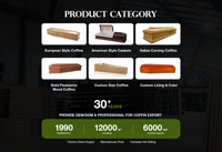 Ataúd Funerario Europeo de Madera Personalizado, Venta Directa de Fábrica al Por Mayor